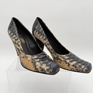 Donald J Pliner Couture Python Pumps 9M Made Italy Y2K Heels